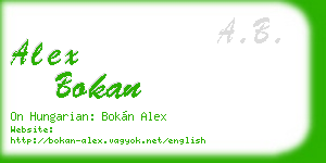 alex bokan business card